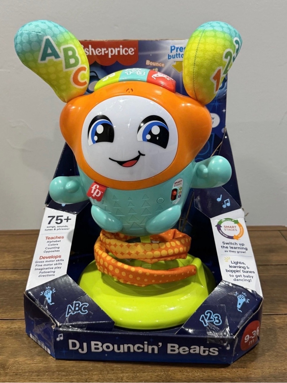 Fisher-Price DJ Bouncin' Beats Baby Toy - Orange & Teal